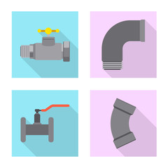 Vector design of pipe and tube symbol. Set of pipe and pipeline vector icon for stock.