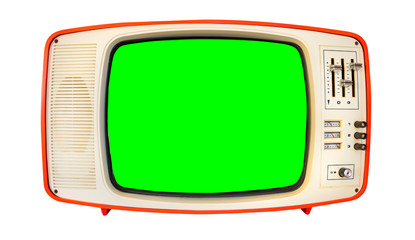 Retro television mock up isolated with a white background