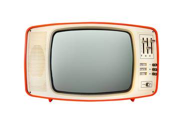 Retro television mock up isolated with a white background