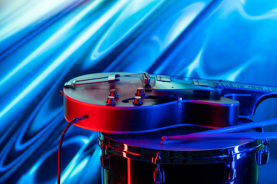 Musical instruments-guitar and drum