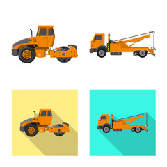 Vector design of build and construction sign. Collection of build and machinery stock symbol for web.