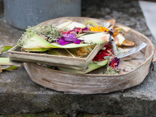 Canang Sari ,the daily offering by Balinese hindus for prayers and praise 