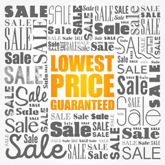 Obraz premium Lowest Price Guaranteed words cloud, business concept background