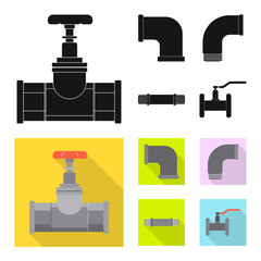 Vector design of pipe and tube logo. Collection of pipe and pipeline stock symbol for web.