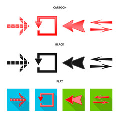Vector design of element and arrow sign. Set of element and direction vector icon for stock.