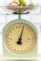 Antique kitchen scale and ripe figs