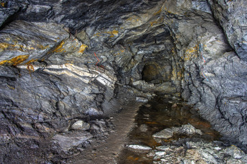 The tunnel in the old gold mine