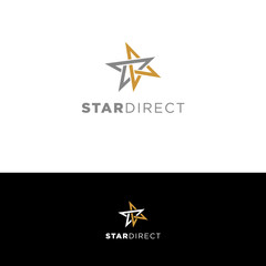 Simple Clean Star Direction Logo Sign Symbol Icon