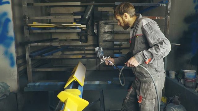 painting products in the shop
