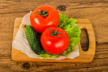 Cucumbers and tomatoes
