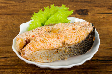 Steamed salmon