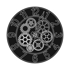 Vector illustration of clock and time sign. Set of clock and circle stock vector illustration.