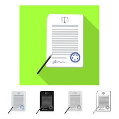 Vector design of law and lawyer symbol. Collection of law and justice vector icon for stock.