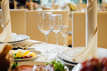 table set for wedding or another catered event