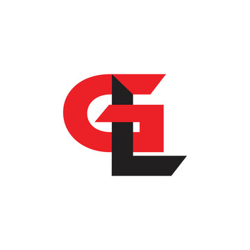 letters gl simple linked logo vector