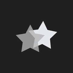 linked geometric two star symbol logo vector