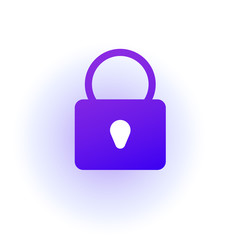 Web icon. Padlock. Sign lock. Purple gradient.