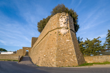 Entrance tower of Montalcino medieval fortress