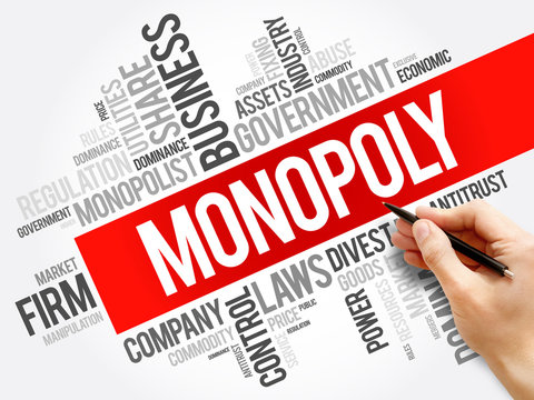 Monopoly word cloud collage, business concept background