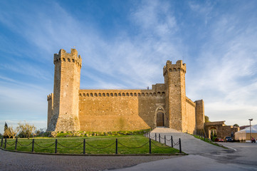 Front view of Montalcino medieval fortress