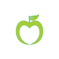 green apple fruit simple logo vector