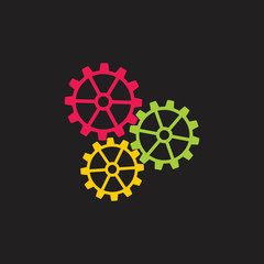 cog machine colorful system logo vector