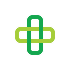 plus medical linked logo vector