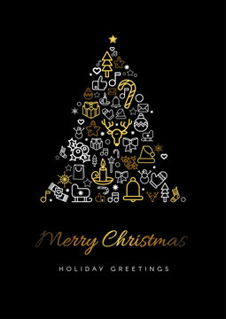 Merry Christmas greeting card template