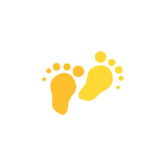 Footprint flat color illustration