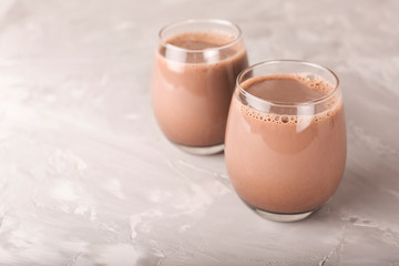 Two glasses of cocoa drink