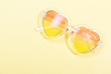 Fototapeta na wymiar Heart shaped sunglasses