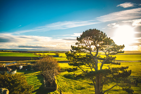 Scottish landscape, Scotland landscape travel tourism concept in Scottish highlands veil of light 