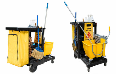 Mop bucket isolated on white background © Nathachon