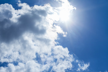 Beautiful sky with fluffy clouds