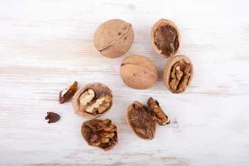 Walnut Kernels on White Table