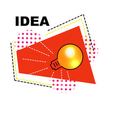 Bright banner vector business idea with the lamp. 