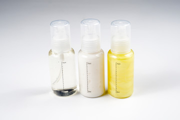 shampoo, body wash, toiletries bottle for travel