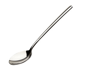 Empty stainless steel spoon isolated on white background including clipping path