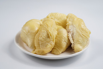 Durian or the king a fruits on a plate