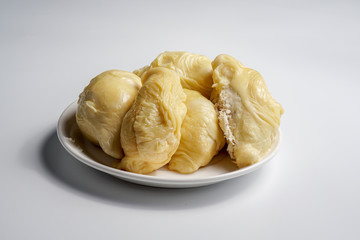 Durian or the king a fruits on a plate