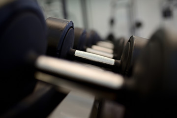 dumbbells closeup gym