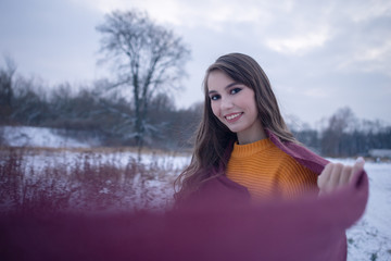 woman with scarf