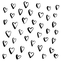 Heart doodle, hand drawn in brush pen style