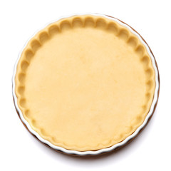 shortbread dough for baking quiche tart in baking form