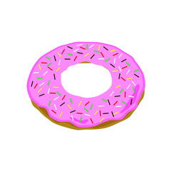 ストロベリーチョコレートドーナツのイラスト