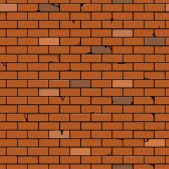 Naklejka premium Brick Wall Seamless Pattern Background. Vector Illustration.