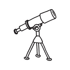 Hand drawn telescope doodle icon