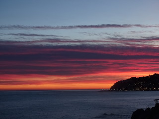 Obraz premium tramonto invernale in liguria
