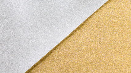 Gold and silver glitter paper background