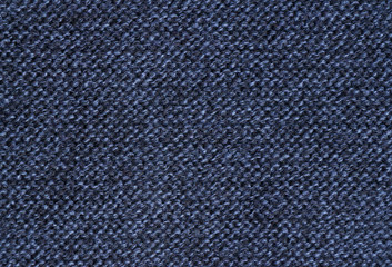 Blue knit fabric knitted fabric close-up as the background